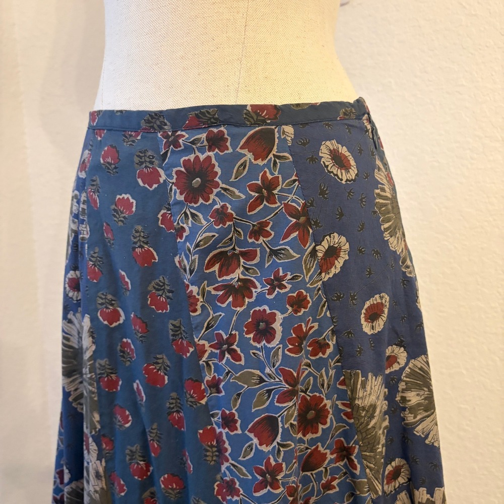 Sundance Maxi Skirt 4 Hippie Boho Patchwork Floral Prairie 90s Vintage Cotton - Picture 3 of 13